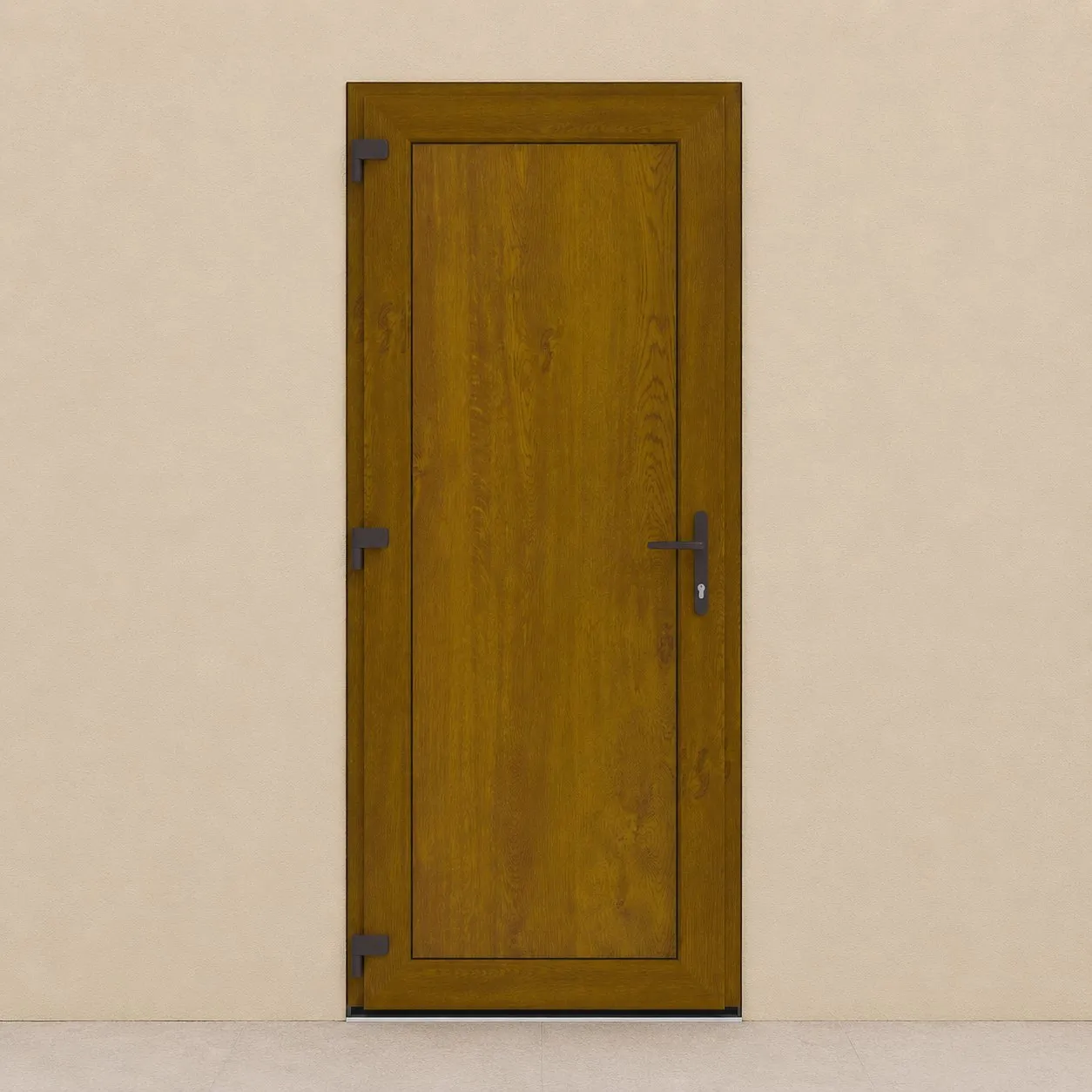 Porta in PVC effetto rovere a pannello pieno